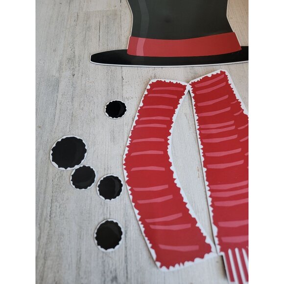 Snowman magnet large hat scarf coal carrot xmas decor set - Picture 3 of 8